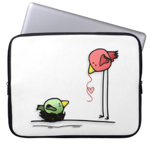 Housse Pour Ordinateur Portable ver de famille de bébé de bande dessinée de coe
