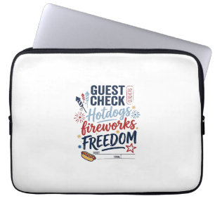 Housse Pour Ordinateur Portable Vérification des invités patriotiques Feux d'artif