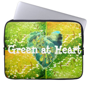Housse Pour Ordinateur Portable Vert au coeur