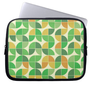 Housse Pour Ordinateur Portable Vert floral géométrique du milieu du siècle rétro