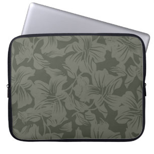 Housse Pour Ordinateur Portable Vert Floral sans couture motif fond abstrait,
