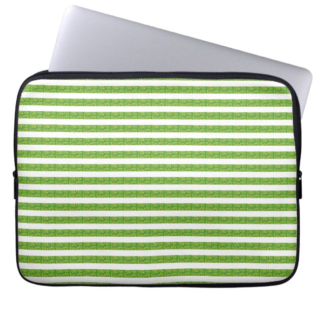 Housse Pour Ordinateur Portable Vert Géométrique  (Devant)