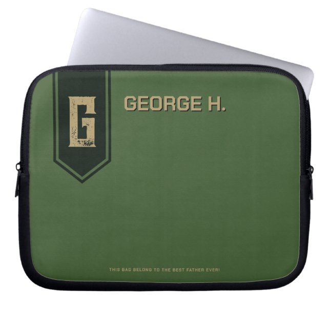 Housse Pour Ordinateur Portable Vert militaire (Devant)