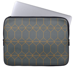 Housse Pour Ordinateur Portable Vert, or, simple, rétro, élégante illustration