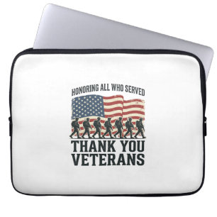 Housse Pour Ordinateur Portable Vêtements de drapeau militaire patriotique Merci a