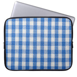 Housse Pour Ordinateur Portable Vêtements de table recouverts de blanc bleu.