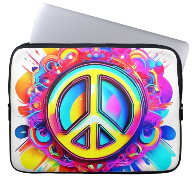 Housse Pour Ordinateur Portable Vibes de paix super (Devant)