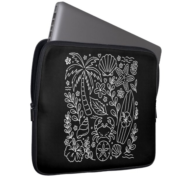 Housse Pour Ordinateur Portable Vibes de Plage Tropicale (Devant droit)