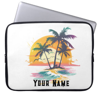Housse Pour Ordinateur Portable Vibes de soleil tropicales - Palmiers et conceptio