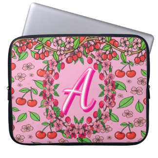 Housse Pour Ordinateur Portable Vibes Rouges Cerise Kawaii, esthétique féminine mi
