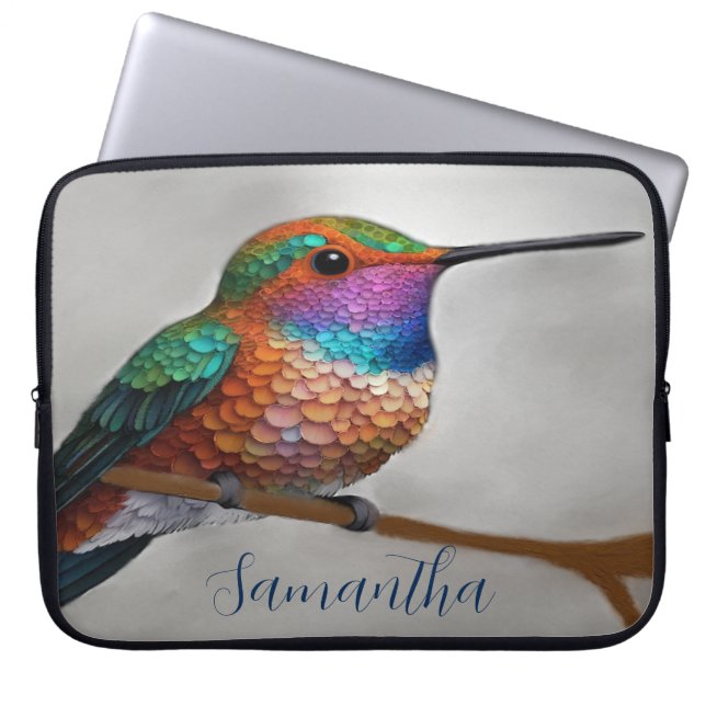 Housse Pour Ordinateur Portable Vibrant Allen’s Hummingbird Painting (Devant)