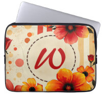 Vibrant Floral Aquarelle désaffectée Chic Monogram