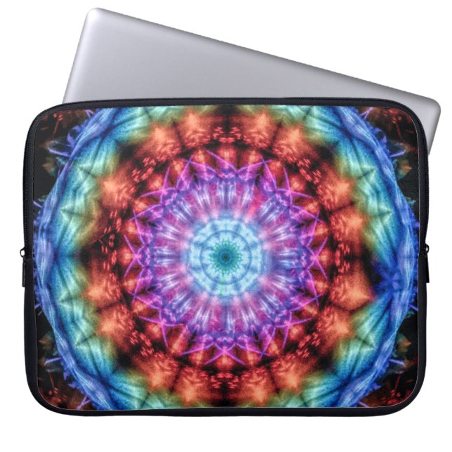 Housse Pour Ordinateur Portable Vibrant Tie Dye Kaleidoscope Rainbow Mandala (Devant)