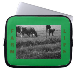 Housse Pour Ordinateur Portable Vie agricole, famille de vaches