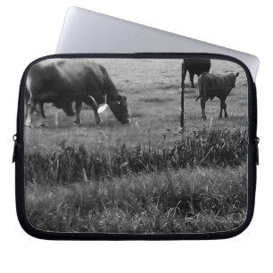 Housse Pour Ordinateur Portable Vie agricole Pas de texte, Famille de vaches