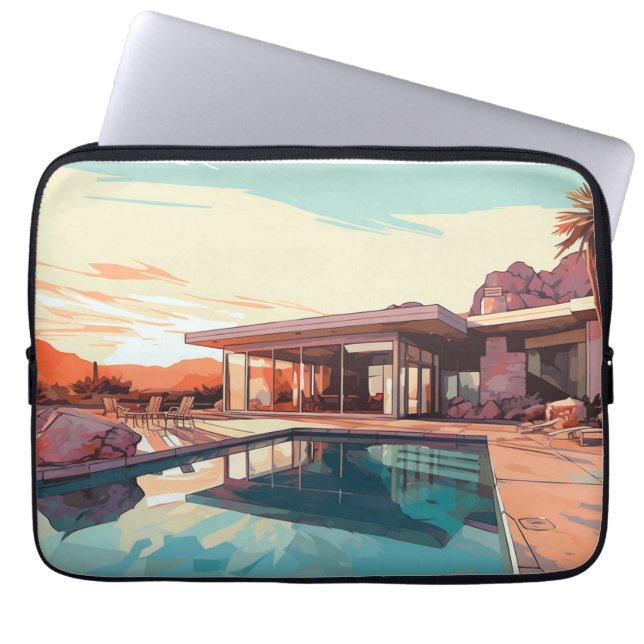 HOUSSE POUR ORDINATEUR PORTABLE VIE DE DÉSERT #3 (Devant)