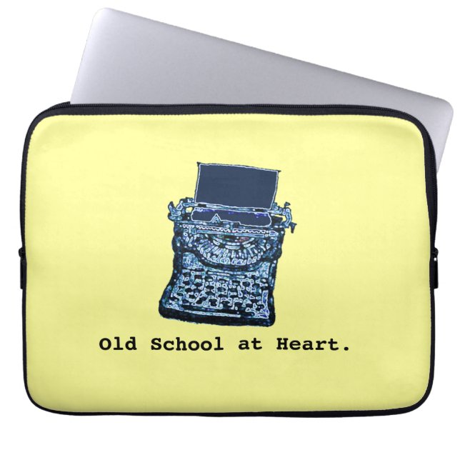 Housse Pour Ordinateur Portable Vieille école à la douille de coeur (Devant)