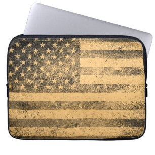 Housse Pour Ordinateur Portable Vieille grunge de drapeau américain