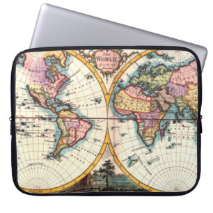 Housse Pour Ordinateur Portable Vieux dessin antique vintage d'illustration de