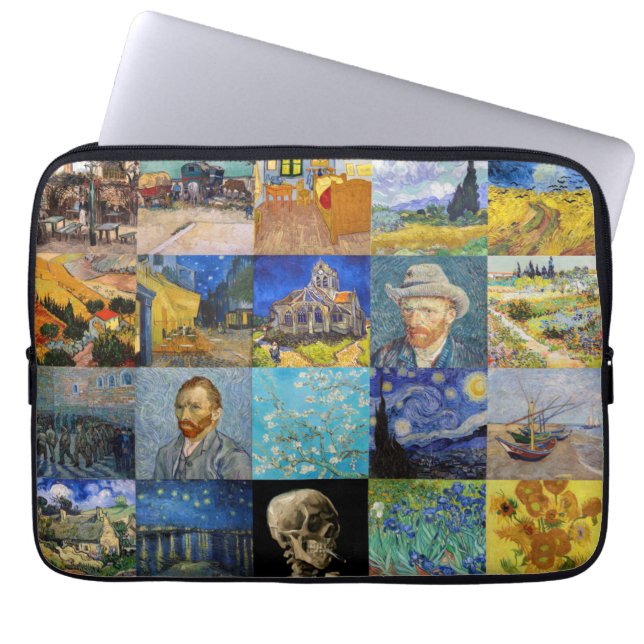 Housse Pour Ordinateur Portable Vincent van Gogh - chefs-d'oeuvre Mosaic Patchwork (Devant)