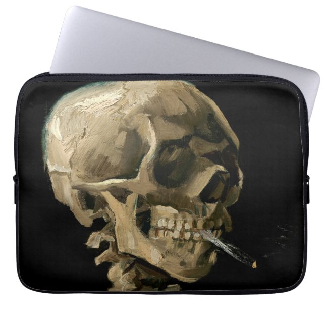 Housse Pour Ordinateur Portable Vincent van Gogh - Crâne avec cigarette brûlante (Devant)