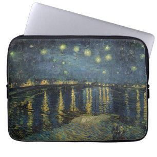 Housse Pour Ordinateur Portable Vincent van Gogh Nuit étoilée sur le Rhône