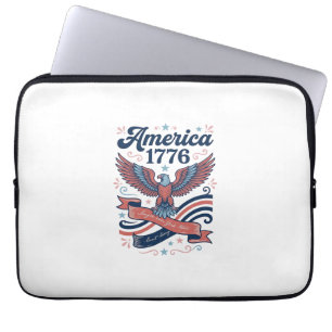 Housse Pour Ordinateur Portable Vintage Amérique 1776 Aigle Conception de T-shirt