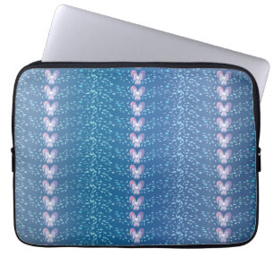 Housse Pour Ordinateur Portable Vintage Blue Floral Violets fond d'écran motif