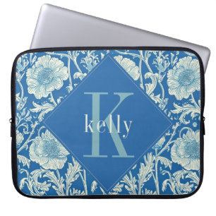 Housse Pour Ordinateur Portable Vintage Blue William Morris Monogramme