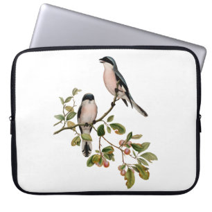 Housse Pour Ordinateur Portable Vintage de beaux oiseaux sur une branche