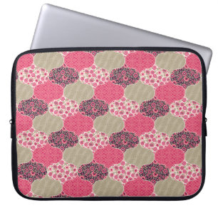 Housse Pour Ordinateur Portable Vintage Floral Motif marocain rose