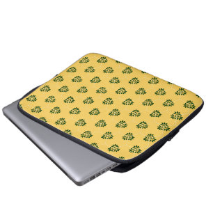 Housse Pour Ordinateur Portable Vintage Jaune Vert Barcelone Fleur Motif