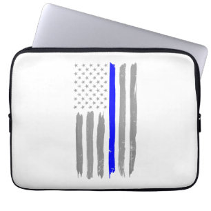 Housse Pour Ordinateur Portable Vintage Ligne Bleue Mince Chemise Police Support U