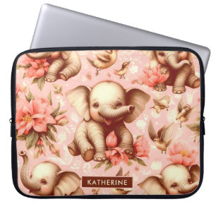 Housse Pour Ordinateur Portable Vintage mignonne bébé éléphant Motif