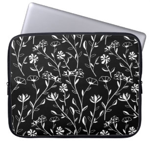 Housse Pour Ordinateur Portable Vintage motif floral de Contour sans joint. Dessin