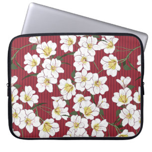Housse Pour Ordinateur Portable vintage Motif sans couture main dessinée jardin bl