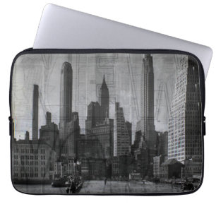 Housse Pour Ordinateur Portable Vintage noir et blanc New York City