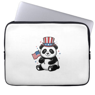 Housse Pour Ordinateur Portable Vintage Patriote Panda Drapeau Chemise Design_1