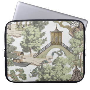 Housse Pour Ordinateur Portable Vintage paysage chinois sans couture motif. Chinoi