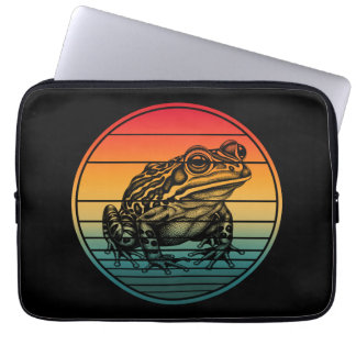 Housse Pour Ordinateur Portable Vintage Retro Frog Amphibian Toad