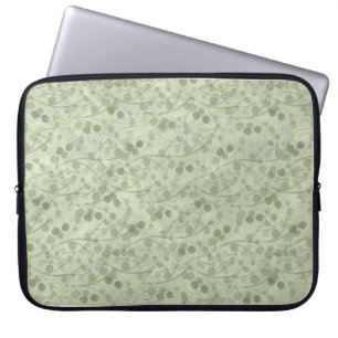 Housse Pour Ordinateur Portable Vintage vert clair feuilles en détresse cottagecor