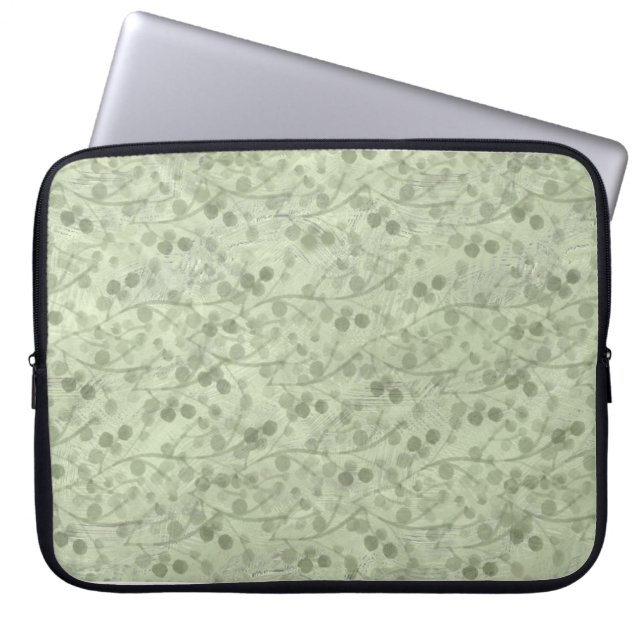 Housse Pour Ordinateur Portable Vintage vert clair feuilles en détresse cottagecor (Devant)