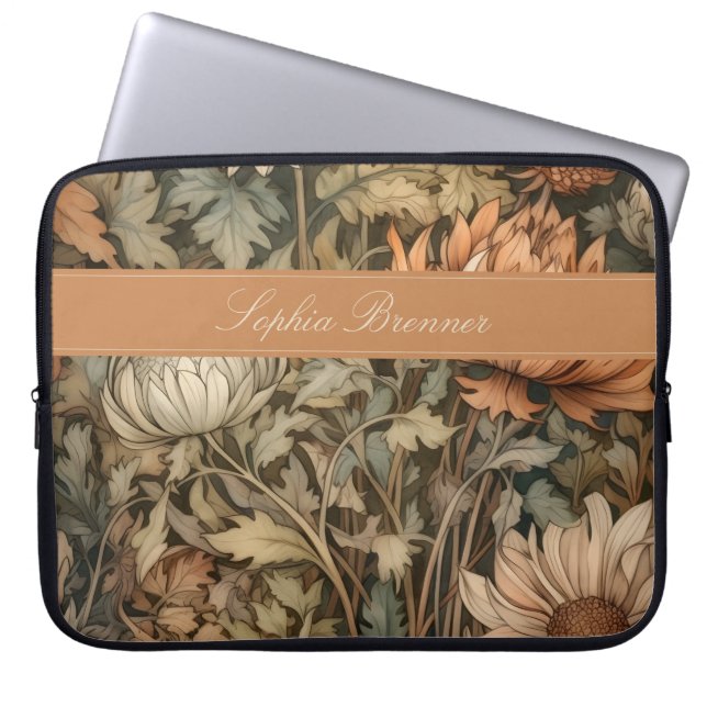 Housse Pour Ordinateur Portable Vintage William Morris Floral d'automne (Devant)