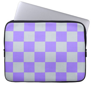 Housse Pour Ordinateur Portable Violet À damiers En vichy Motif