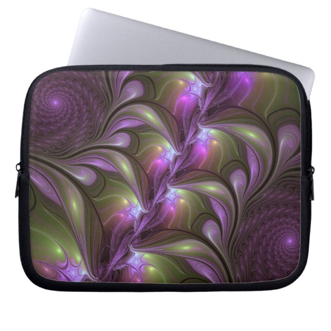 Housse Pour Ordinateur Portable Violet Abstrait violet violet kaki fractal (Devant)
