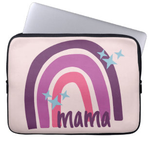 Housse Pour Ordinateur Portable Violet rose Bohême Arc-en-ciel Personnalisé maman