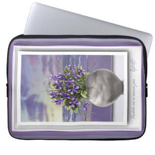 Housse Pour Ordinateur Portable violettes dans un bocal de lune