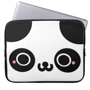 Housse Pour Ordinateur Portable Visage blanc noir de panda de Kawaii