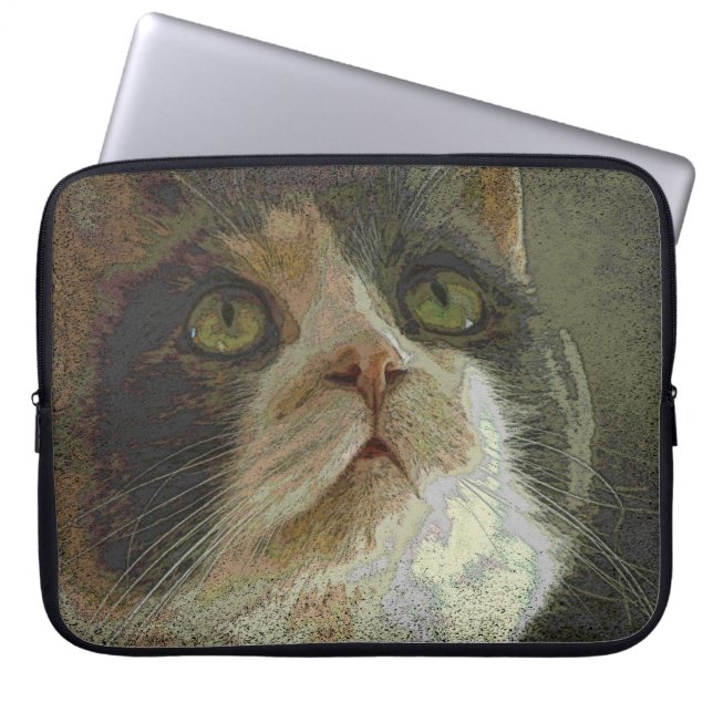 Housse Pour Ordinateur Portable Visage de chat de calicot (Devant)