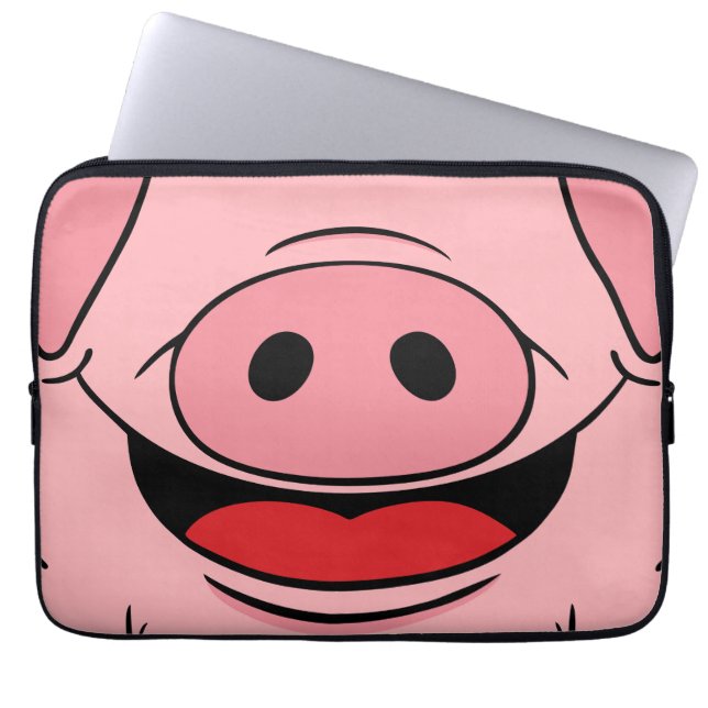 Housse Pour Ordinateur Portable Visage de porc (Devant)
